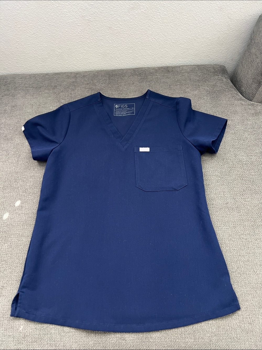 Figs Women’s Navy Short Sleeve V-Neck Scrub Top